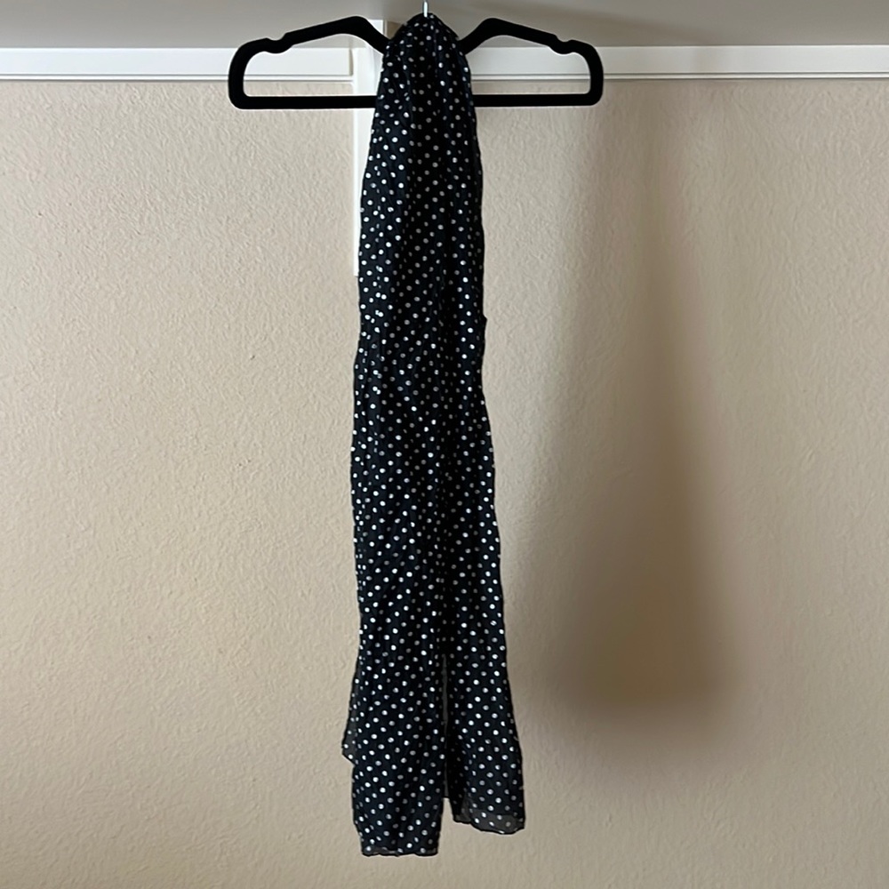 Polka dot scarf - silk.  72 inches x 18 inches